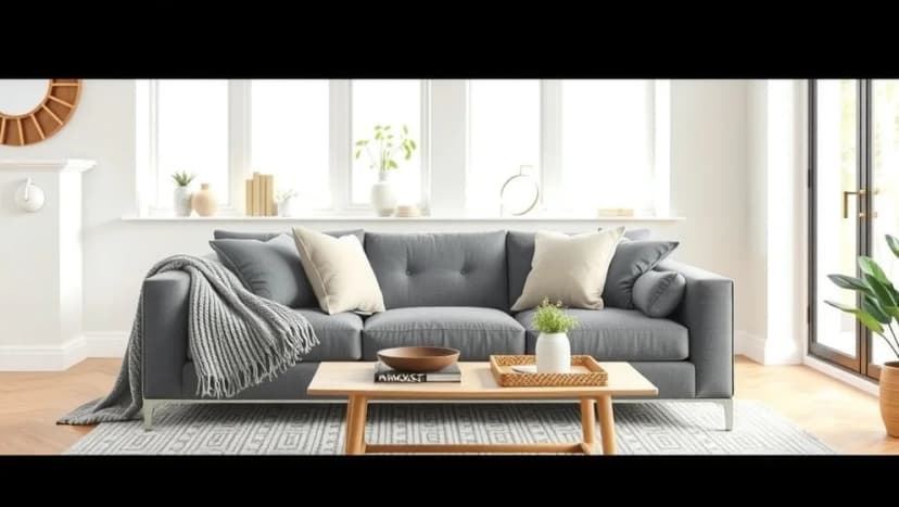 Grå soffa möbler för ett vackrare vardagsrum