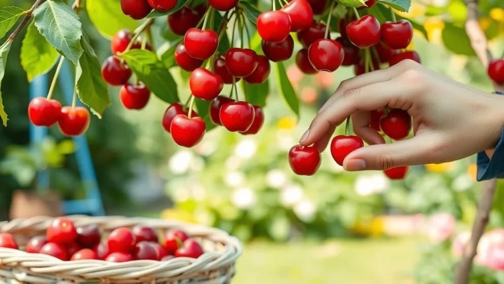Plocka körsbär i din trädgård på rätt sätt