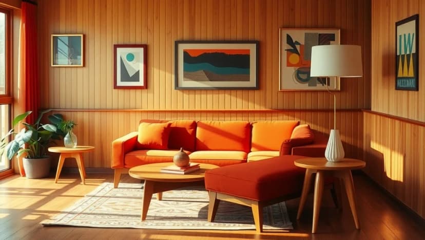 Vackert vardagsrum från 60-talet