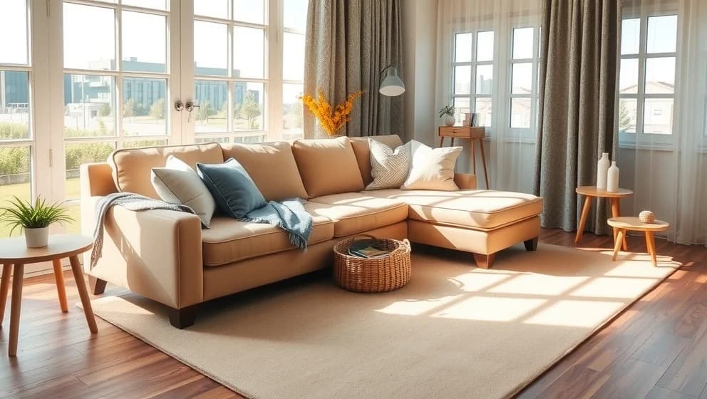 Beige och grått tillsammans i vardagsrummet